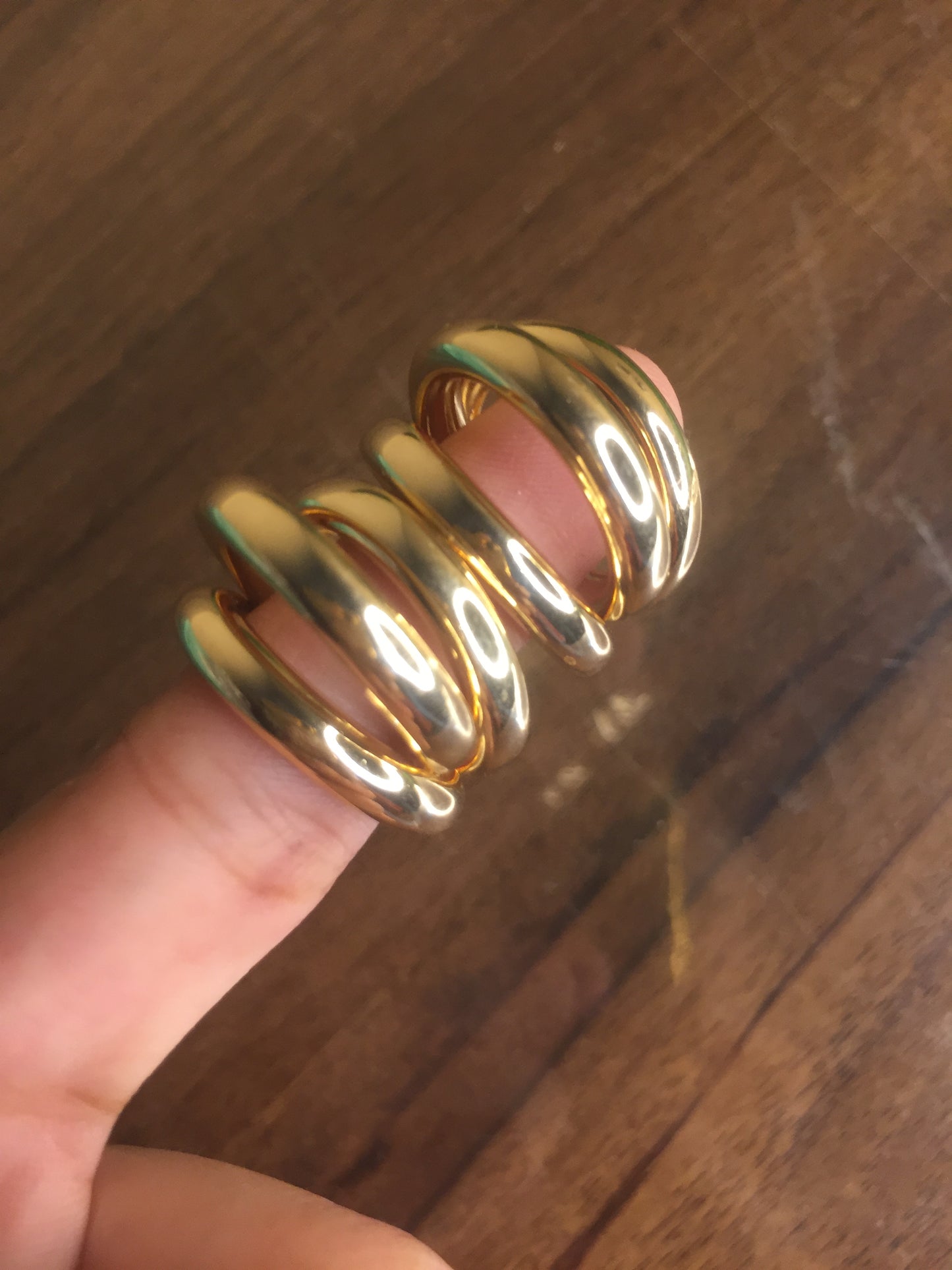 🌟 Triple Layered Golden Hoop Earrings 🌟