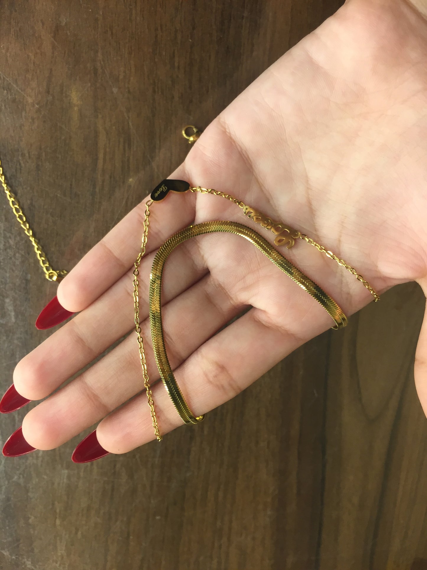 Golden Love Charm Layered Necklace