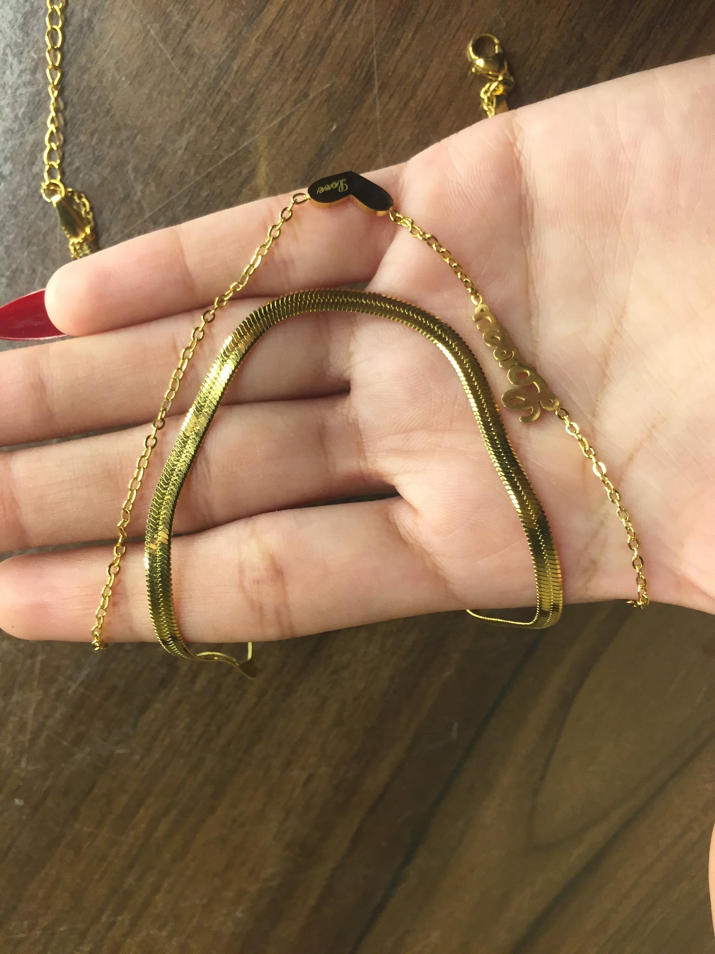 Golden Love Charm Layered Necklace