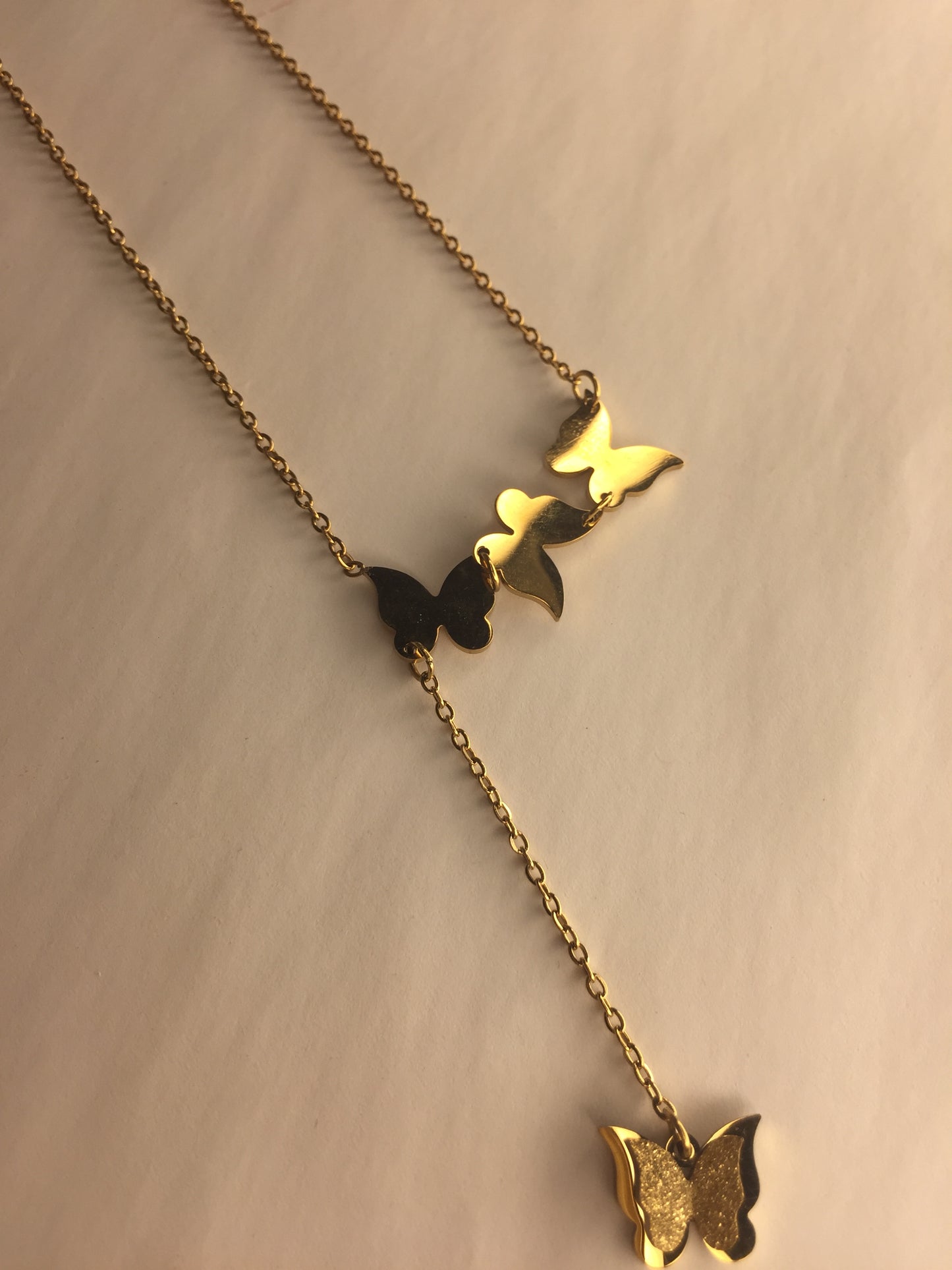 Golden Butterfly Charm Necklace