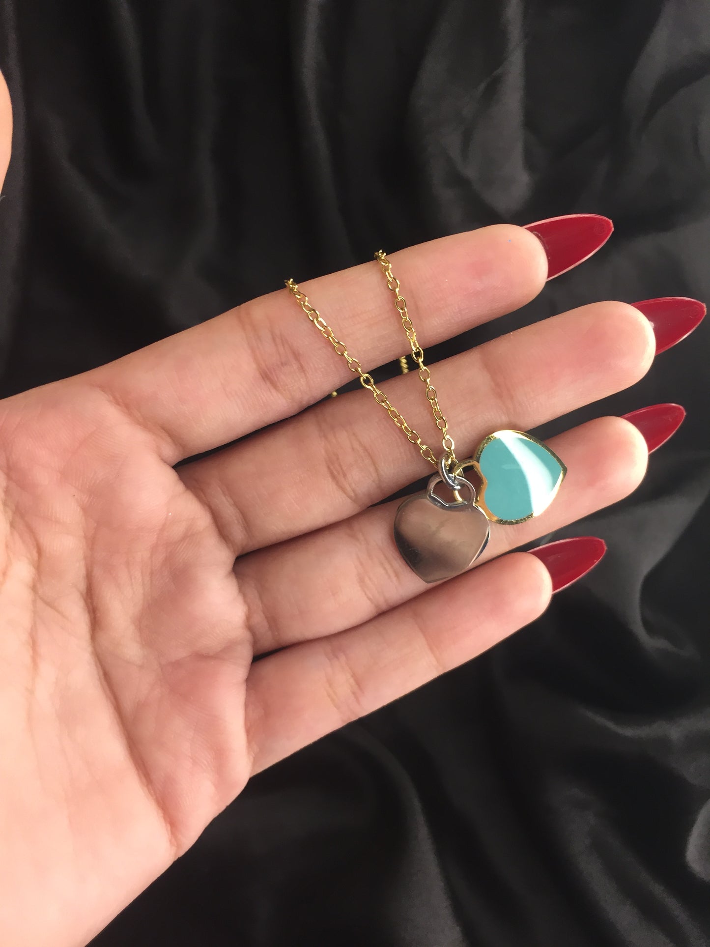 Elegant Double Heart Pendant Necklace