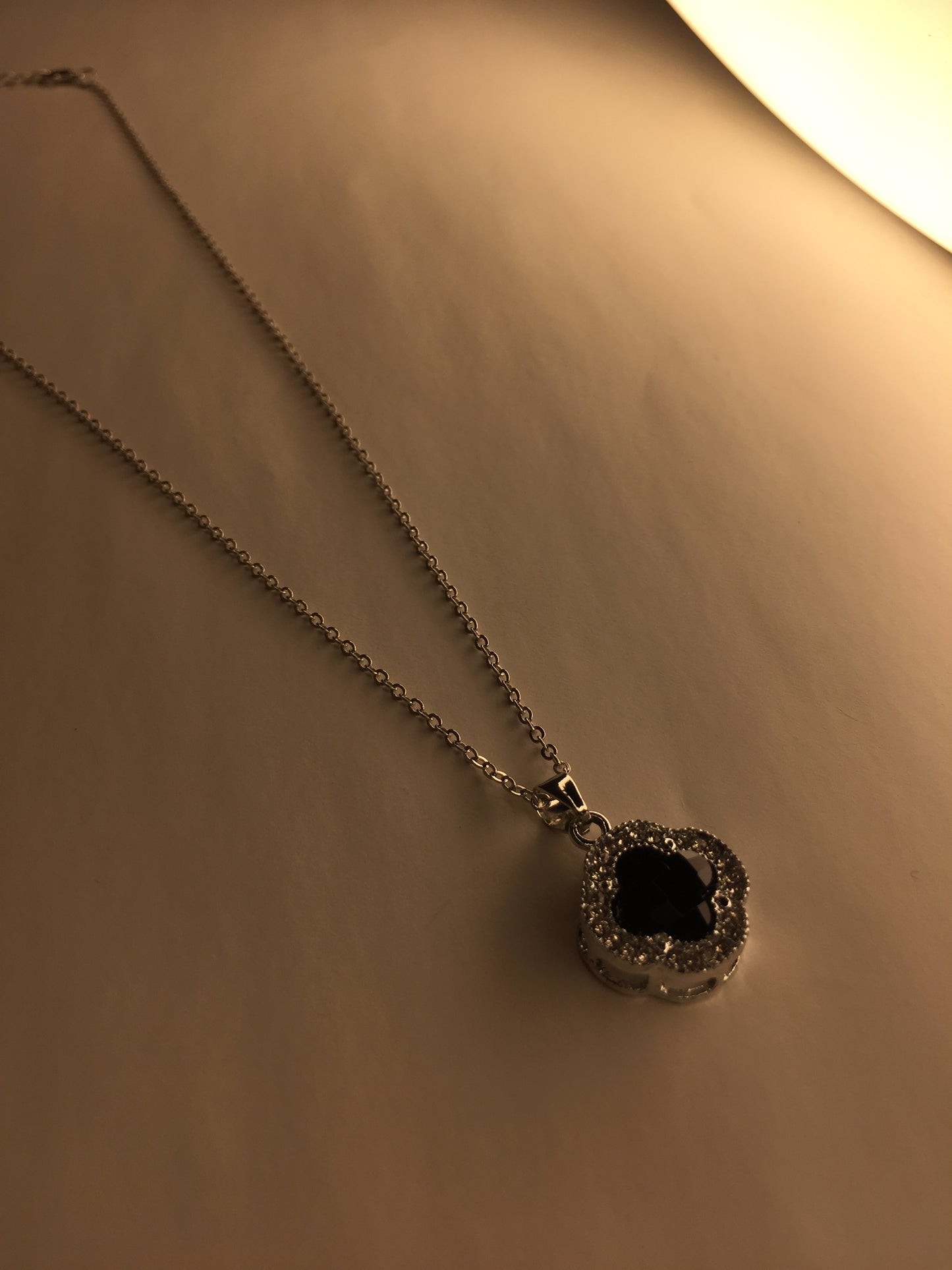 Elegant Clover Pendant Necklace with Crystal Accents