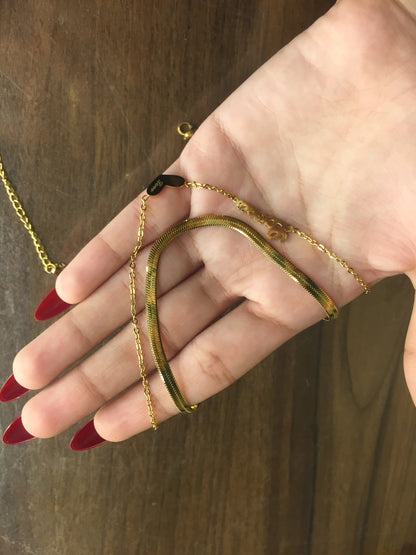 Golden Love Charm Layered Necklace