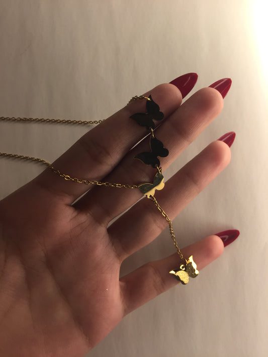 Golden Butterfly Charm Necklace
