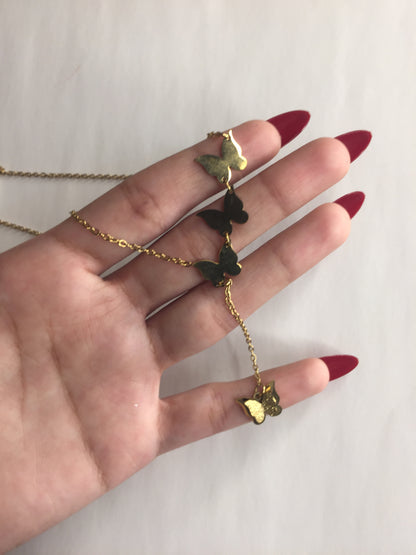 Golden Butterfly Charm Necklace