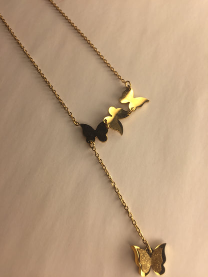 Golden Butterfly Charm Necklace