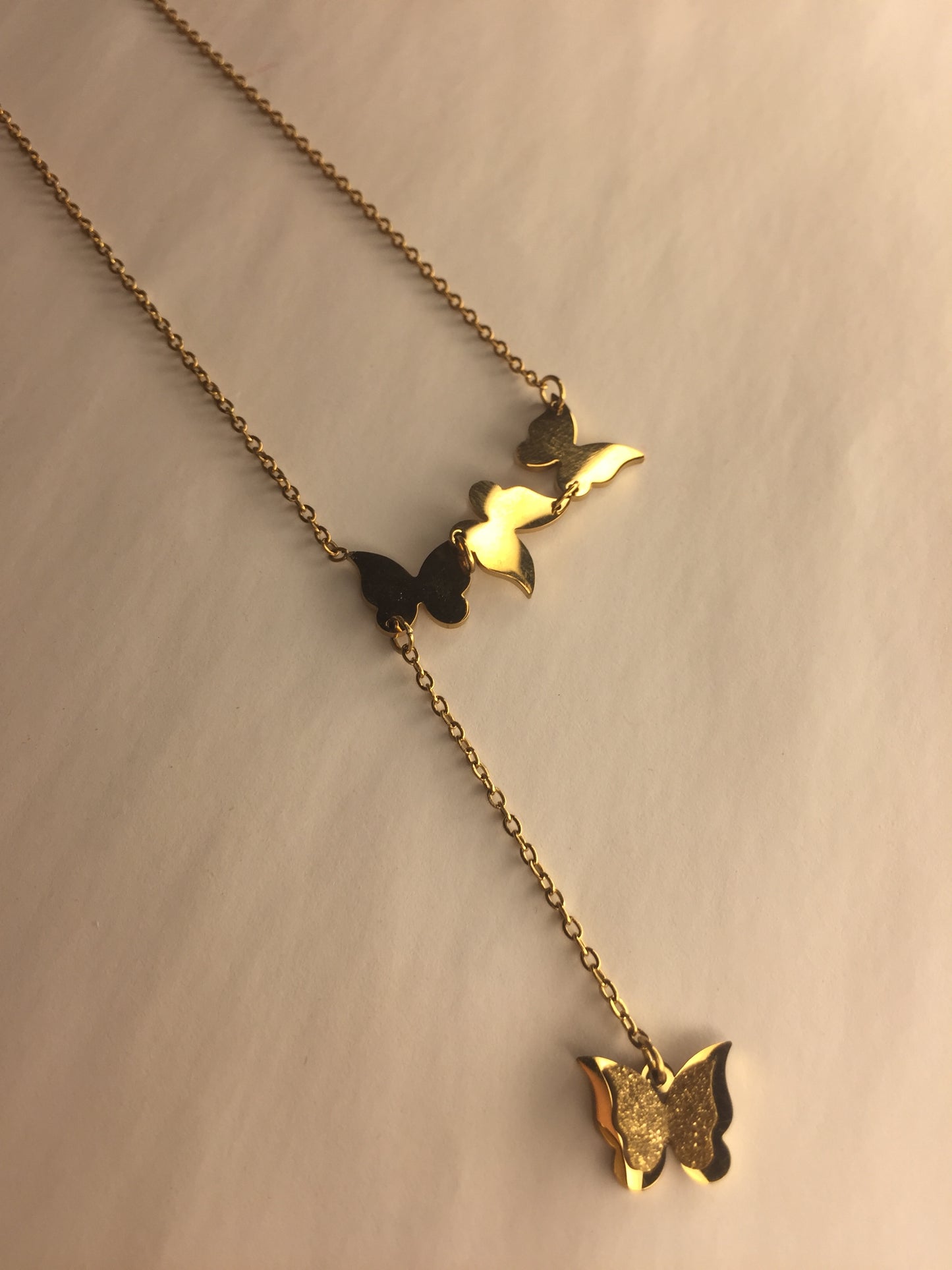 Golden Butterfly Charm Necklace
