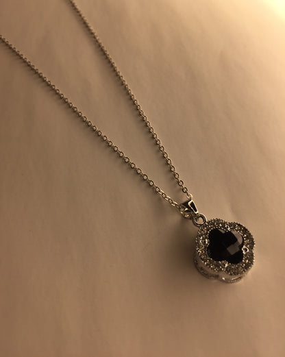 Elegant Clover Pendant Necklace with Crystal Accents