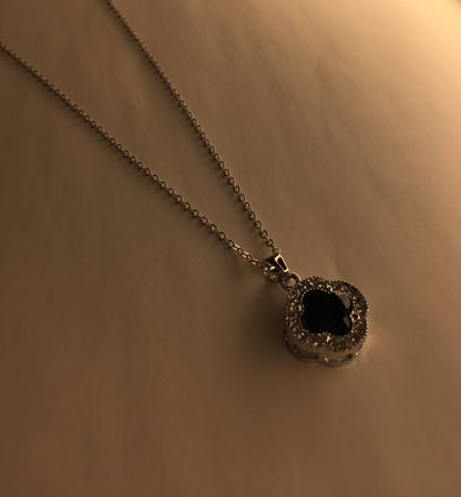 Elegant Clover Pendant Necklace with Crystal Accents
